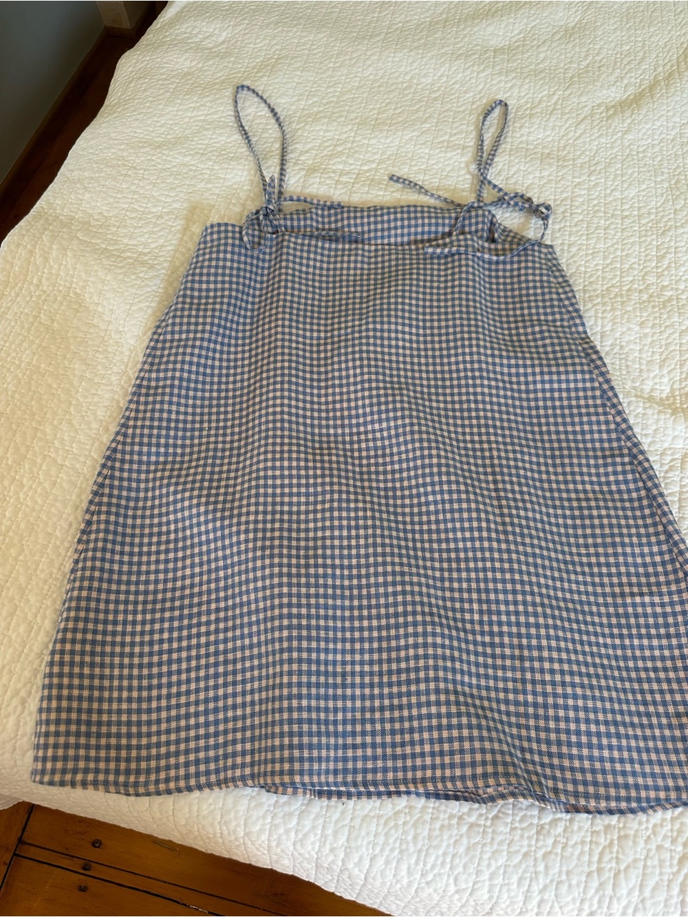 Reformation Blue and Pink Gingham Aubree dress - Picture 4 of 4